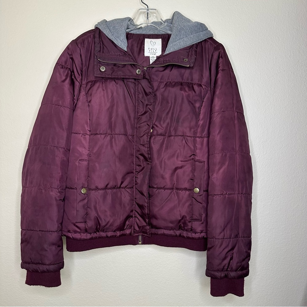 Full Tilt Burgundy Puffer Jacket Size XL